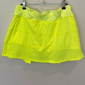 Lululemon  Pace Rival MR Skirt Long Highlight Yellow NWT Size 12